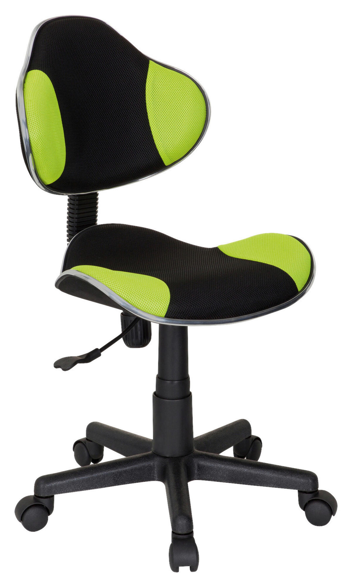 OTOČNÁ STOLIČKA PRE MLÁDEŽ, zelená, čierna - čierna/zelená, Basics, plast (45/86-101/42cm) - MID.YOU