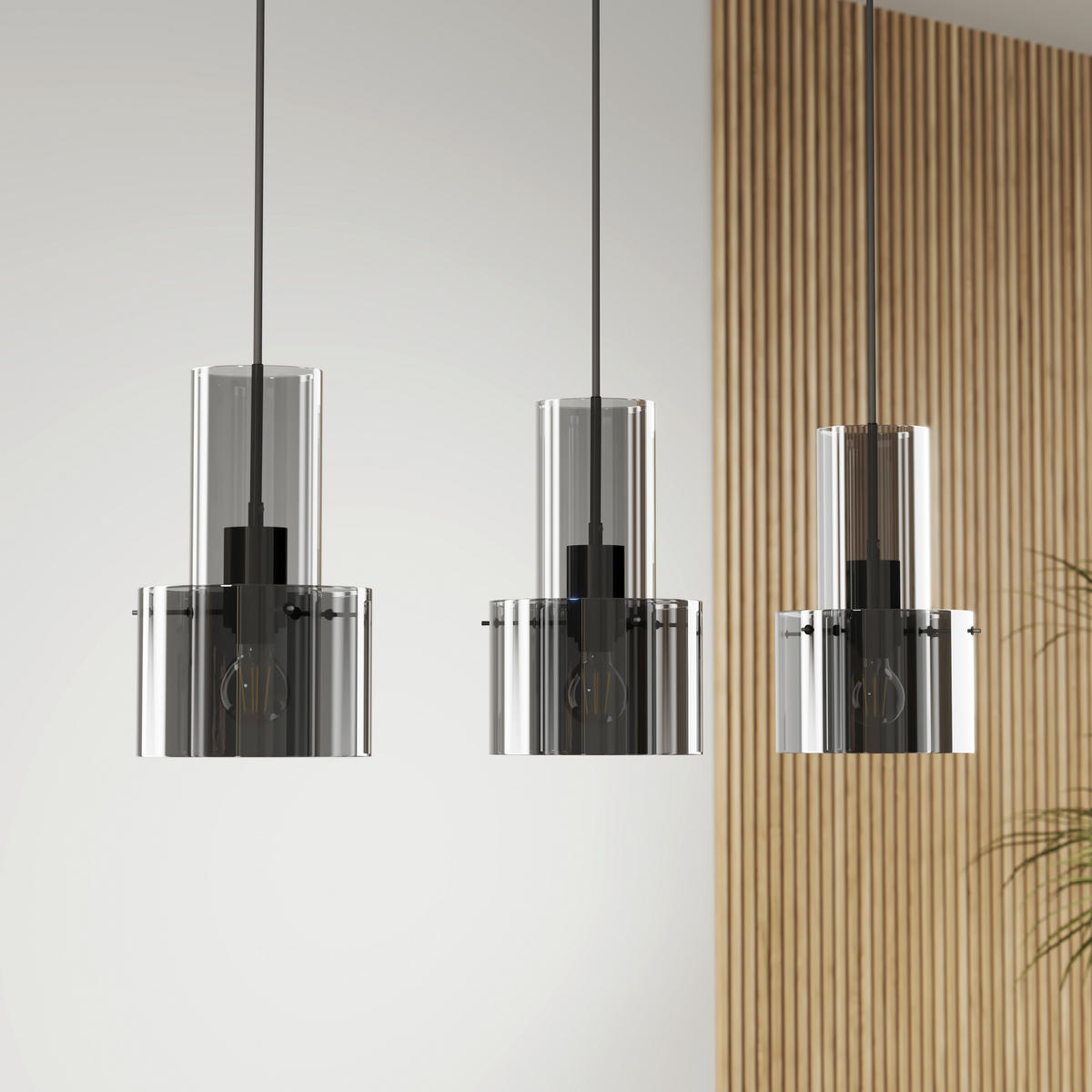 Lustră 97/18/150 cm  - gri închis, Design, sticlă/metal (97/18/150cm) - Dieter Knoll