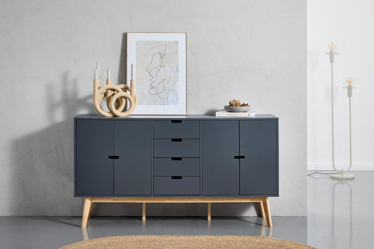 SIDEBOARD  in 160/86/40 cm  - Naturfarben/Grau, Design, Holz/Holzwerkstoff (160/86/40cm) - MID.YOU