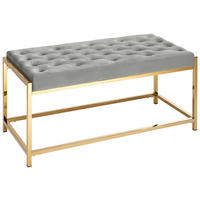 ZSÁMOLY 97/48/45 cm  - aranyszínű/szürke, Design, textil/fém (97/48/45cm) - Xora
