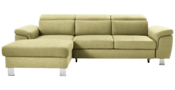 ECKSOFA in Webstoff Grün  167/250 cm  - Silberfarben/Grün, Design, Textil/Metall (167/250cm) - Xora