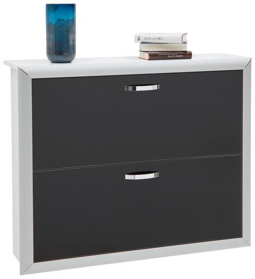 SCHUHKIPPER 109/88/32 cm  - Chromfarben/Schwarz, Design, Glas/Holzwerkstoff (109/88/32cm) - Dieter Knoll