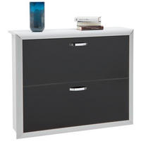 SCHUHKIPPER  in 109/88/32 cm  - Chromfarben/Schwarz, Design, Glas/Holzwerkstoff (109/88/32cm) - Dieter Knoll