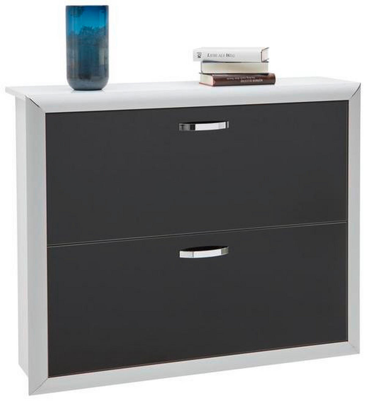 SCHUHKIPPER  in 109/88/32 cm  - Chromfarben/Schwarz, Design, Glas/Holzwerkstoff (109/88/32cm) - Dieter Knoll