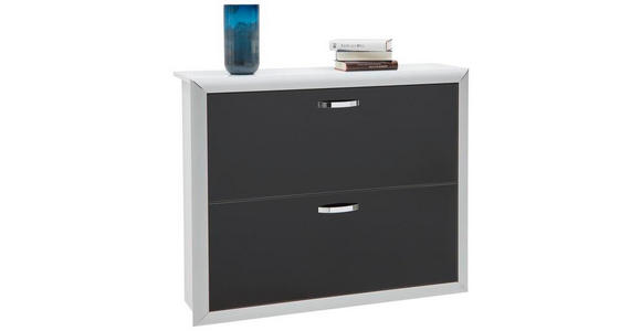 SCHUHKIPPER 109/88/32 cm - Chromfarben/Schwarz, Design, Glas/Holzwerkstoff (109/88/32cm) - Dieter Knoll
