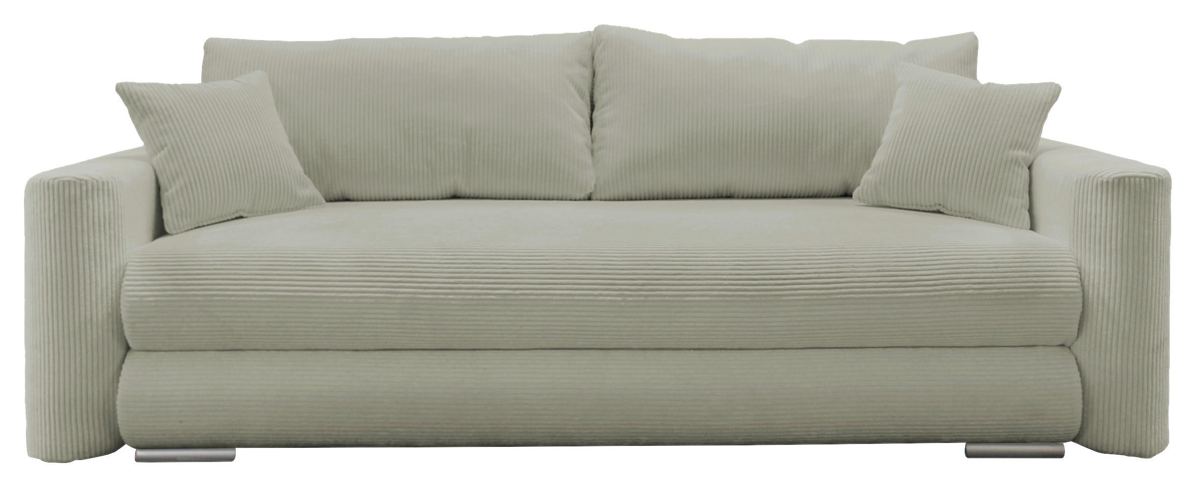 SCHLAFSOFA Cord Taupe  - Taupe/Silberfarben, Design, Kunststoff/Textil (232/88/105cm) - MID.YOU