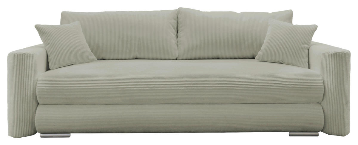 SCHLAFSOFA in Cord Taupe  - Taupe/Silberfarben, Design, Kunststoff/Textil (232/88/105cm) - MID.YOU