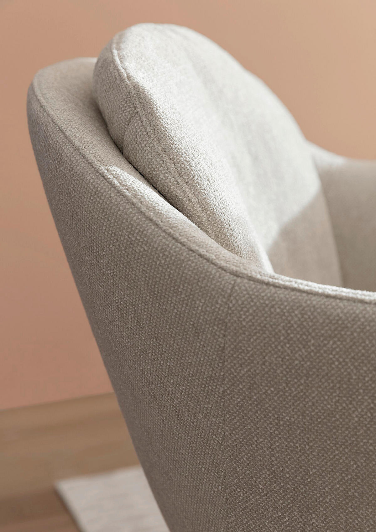 ARMLEHNSTUHL  in Stahl Chenille  - Beige/Schwarz, Design, Textil/Metall (63/83/65cm) - Joop!
