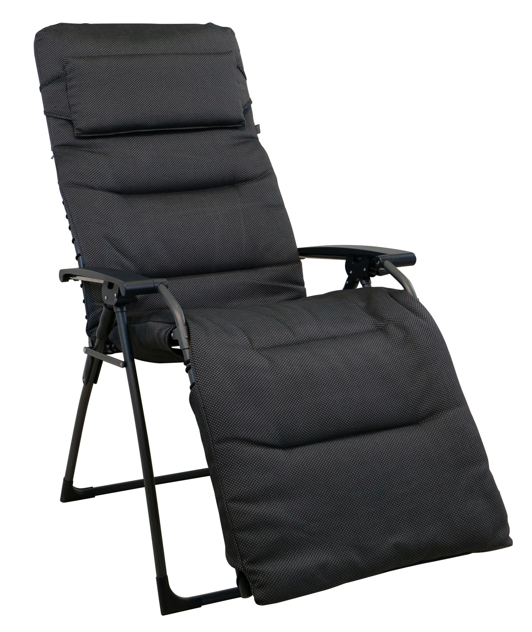 GARTEN-RELAXSESSEL Stahl  - Anthrazit, KONVENTIONELL, Kunststoff/Textil (71/130/64cm)