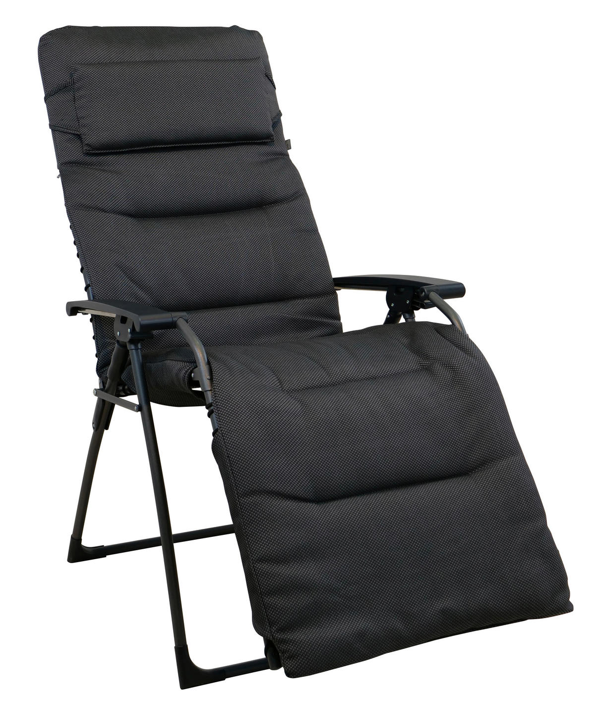 GARTEN-RELAXSESSEL Stahl  - Anthrazit, KONVENTIONELL, Kunststoff/Textil (71/130/64cm)