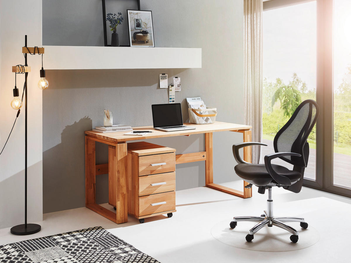 SCHREIBTISCH 160/70/75 cm  in Buchefarben  - Buchefarben, KONVENTIONELL, Holz (160/70/75cm) - Linea Natura