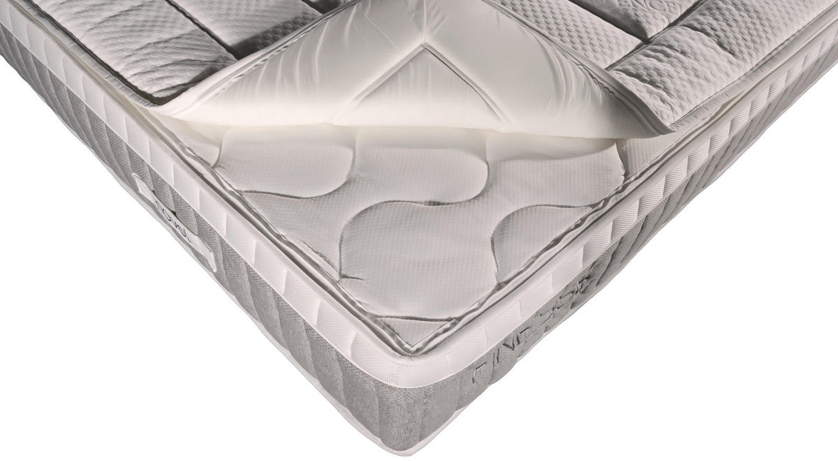 BOXSPRINGMATRATZE 90/200 cm, Höhe ca.: 30 cm,  - Weiß/Grau, Basics, Textil (90/200cm) - Novel