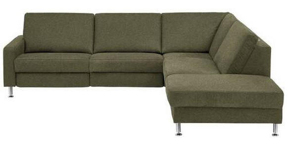 ECKSOFA in Mikrofaser Dunkelgrün 275/242 cm - Dunkelgrün/Alufarben, Design, Textil/Metall (275/242cm) - Dieter Knoll