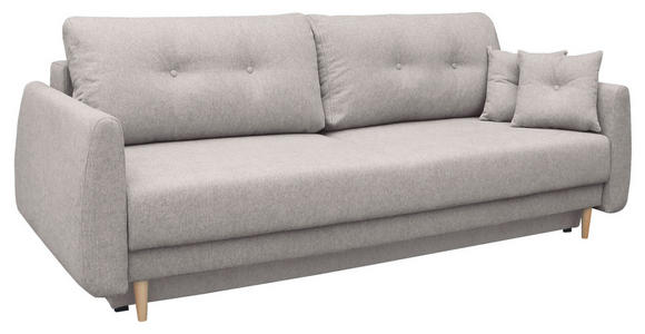 SCHLAFSOFA Webstoff Grau  - Buchefarben/Grau, KONVENTIONELL, Holz/Textil (220/90/95cm) - Carryhome