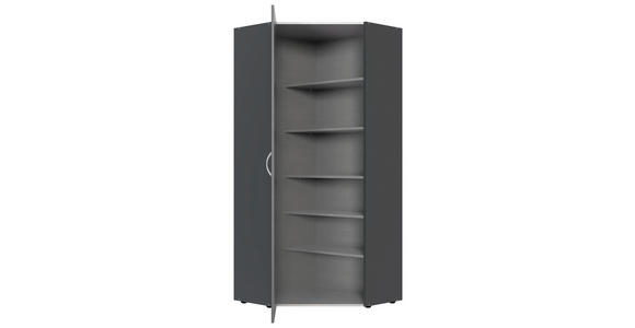 ECKSCHRANK 80/185/80 cm  - Alufarben/Graphitfarben, KONVENTIONELL, Holzwerkstoff/Kunststoff (80/185/80cm) - Xora