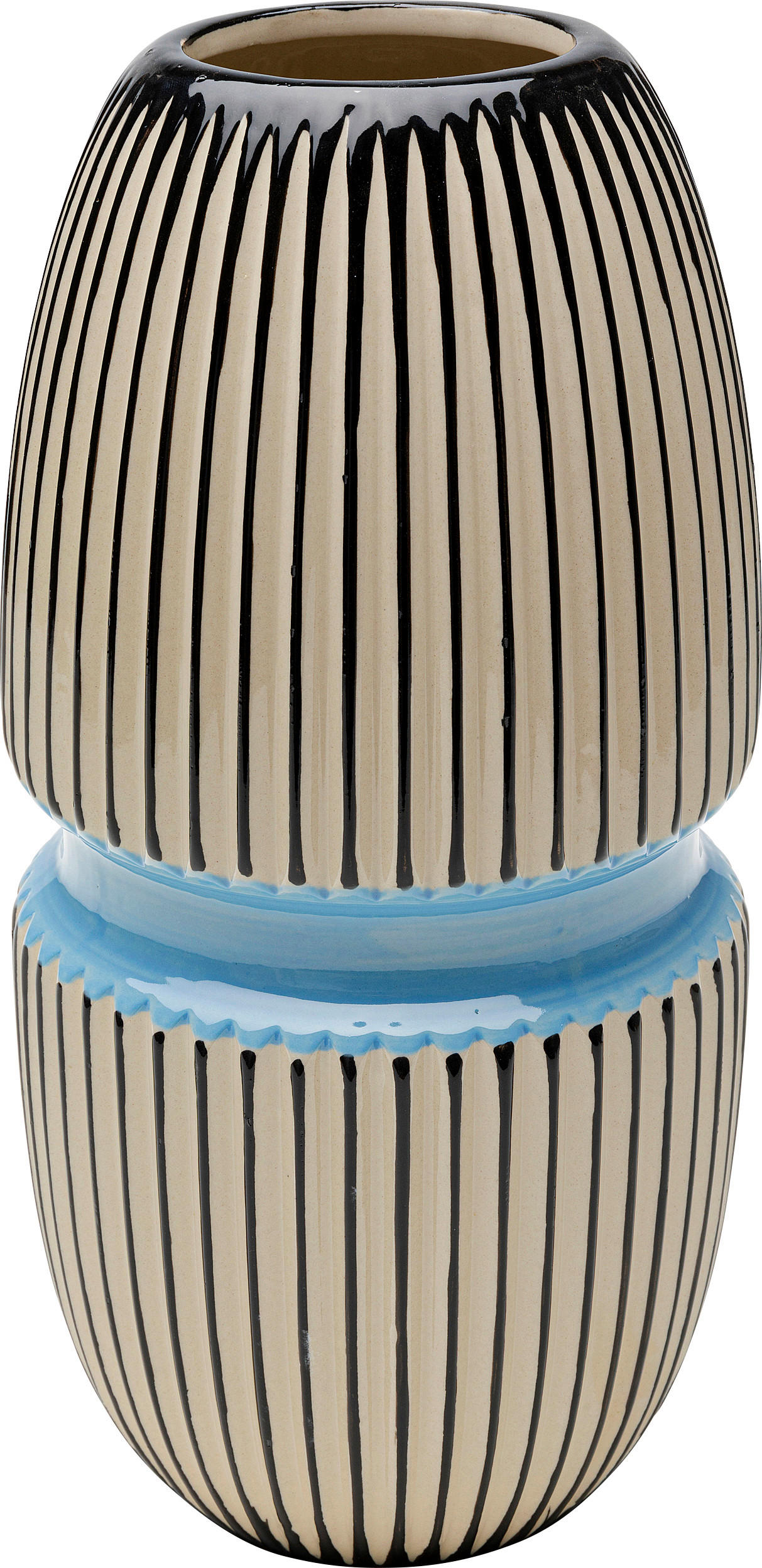 VASE 31 cm  - Blau/Schwarz, Design, Keramik (15/31/15cm) - Kare-Design
