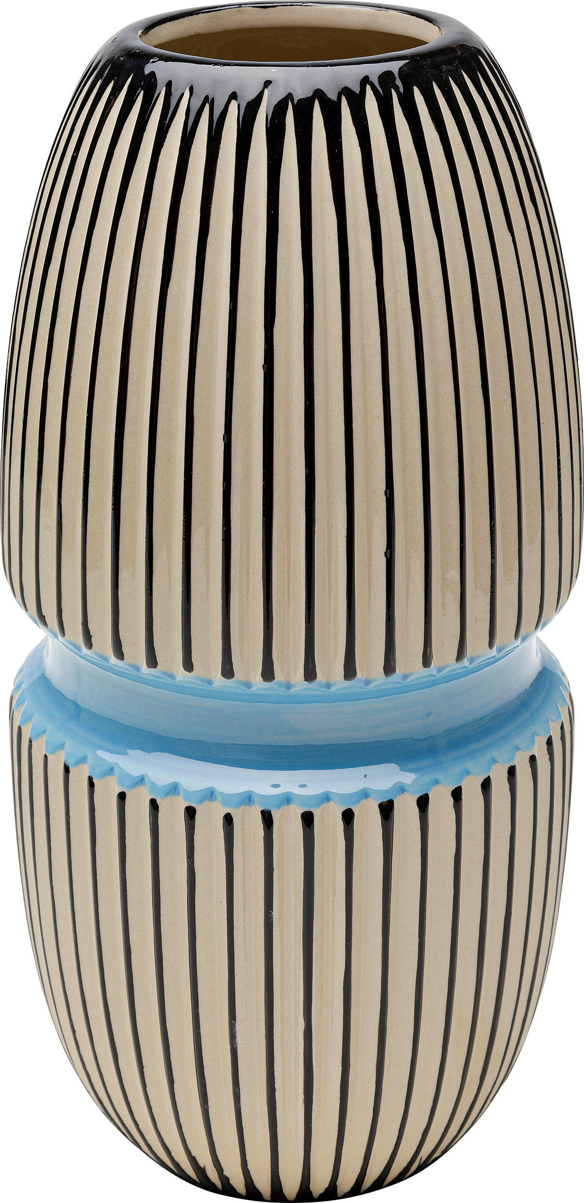 VASE 31 cm  - Blau/Schwarz, Design, Keramik (15/31/15cm) - Kare-Design