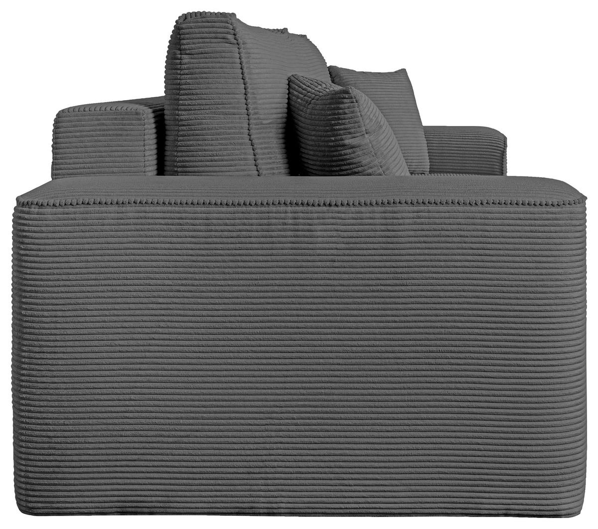 SCHLAFSOFA  mit Rücken echt, Armteil links, Armteil rechts Cord Anthrazit  - Anthrazit/Schwarz, Design, Kunststoff/Textil (261/95/108cm) - Xora