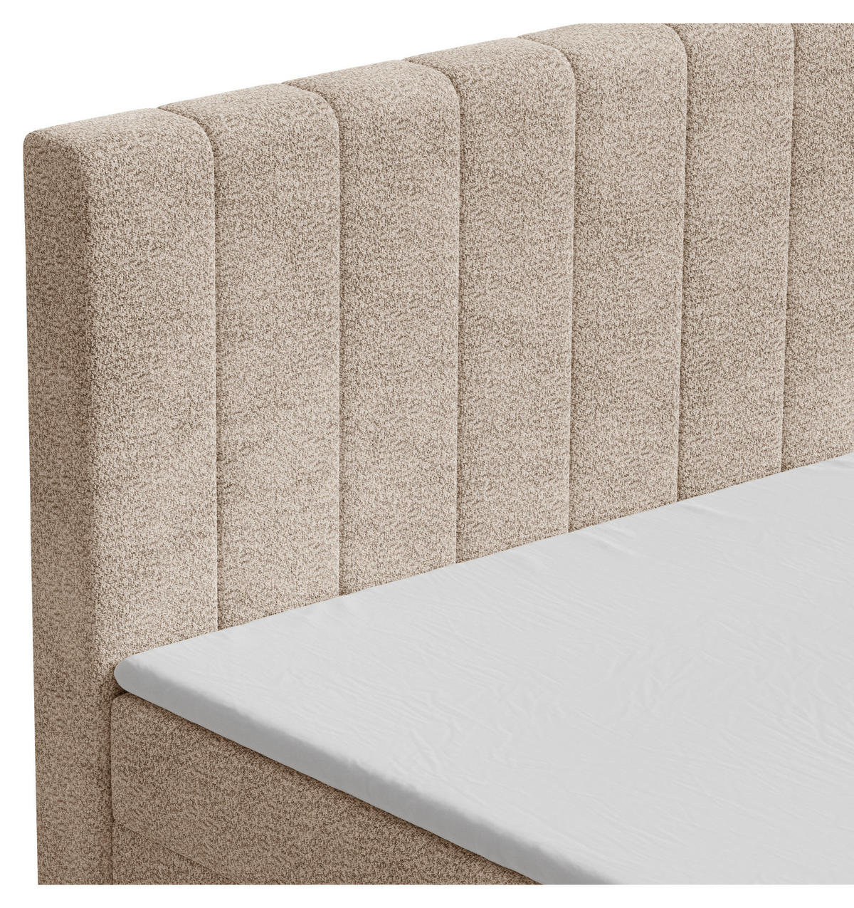 BOXBETT 140/200 cm,  in Beige, Bettkasten, Topper,  - Beige/Schwarz, MODERN, Holz/Kunststoff (140/200cm) - MID.YOU