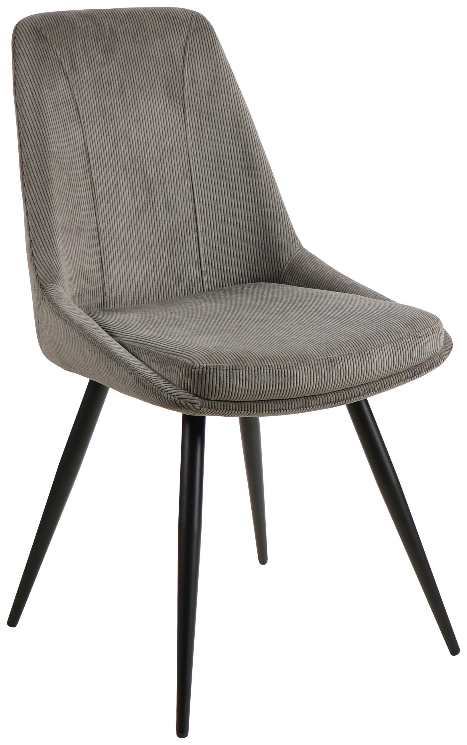 STUHL  in Eisen Cord Holz, Metall, Textil  - Schwarz/Grau, MODERN, Holz/Textil (49/88/59cm) - MID.YOU