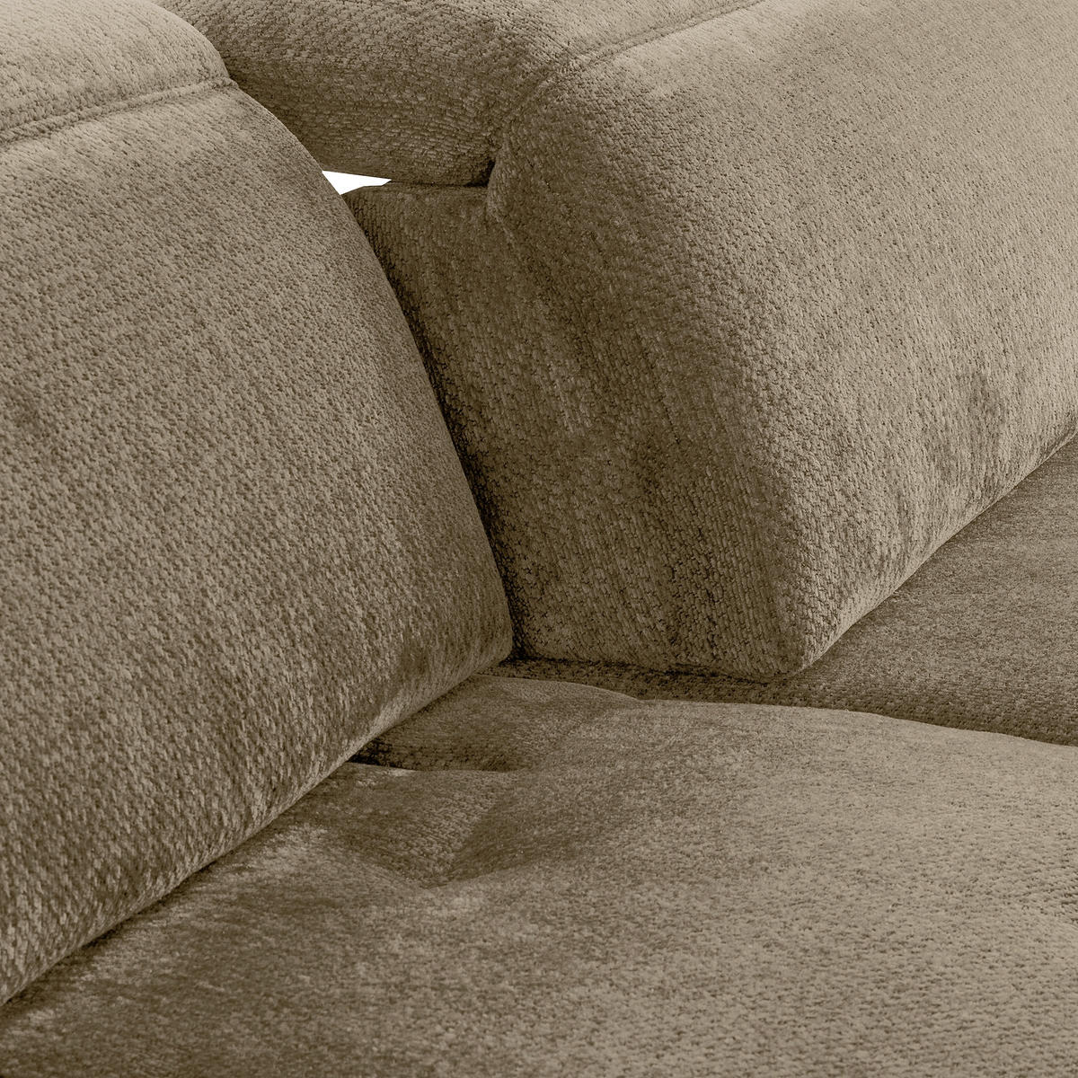 ECKSOFA  Webstoff Taupe  - Taupe/Schwarz, Design, Textil/Metall (195/268cm) - Livetastic