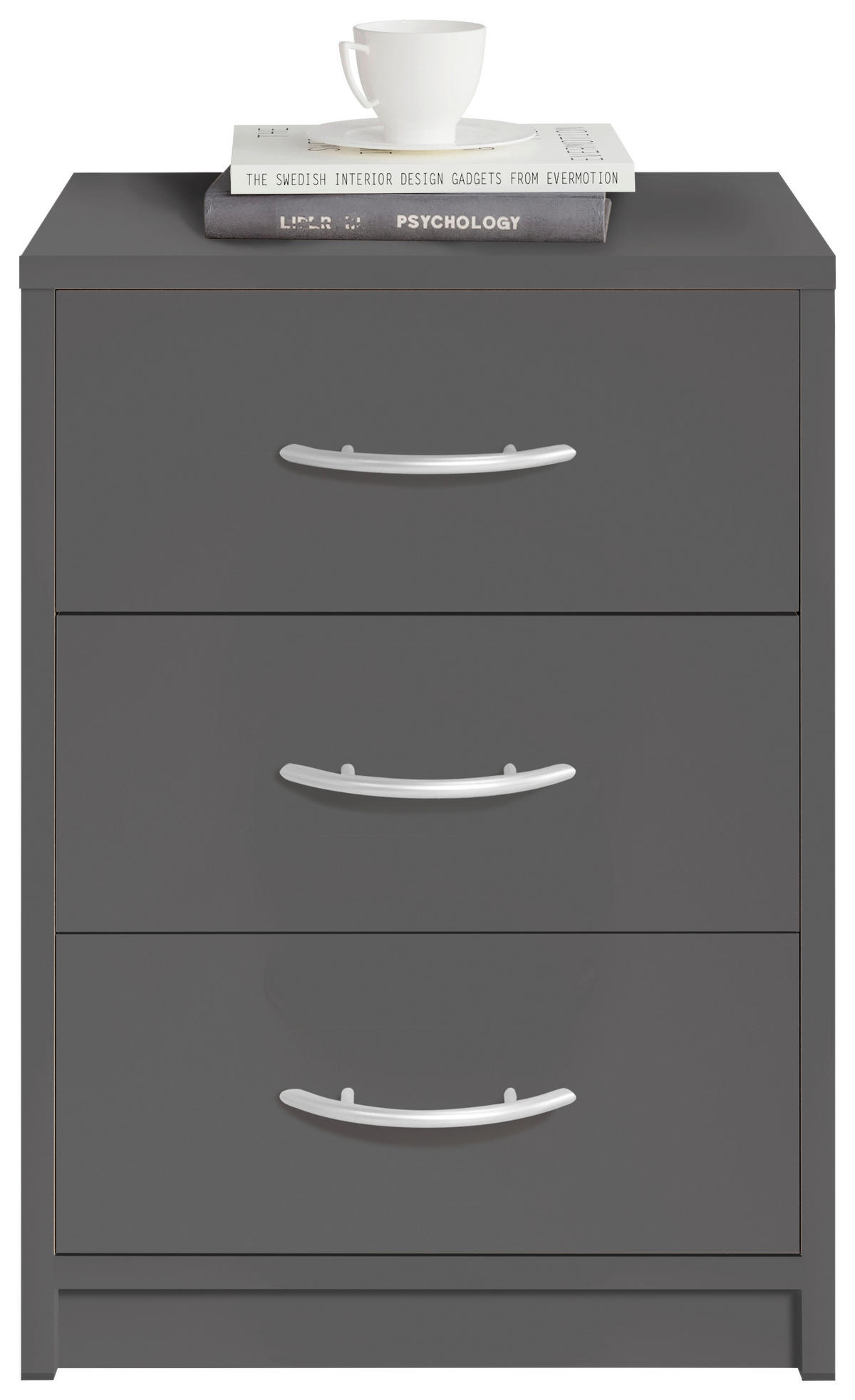 NOČNÍ STOLEK, barvy grafitu, 38,5/54/28,2 cm - barvy grafitu, Basics (38,5/54/28,2cm) - P & B