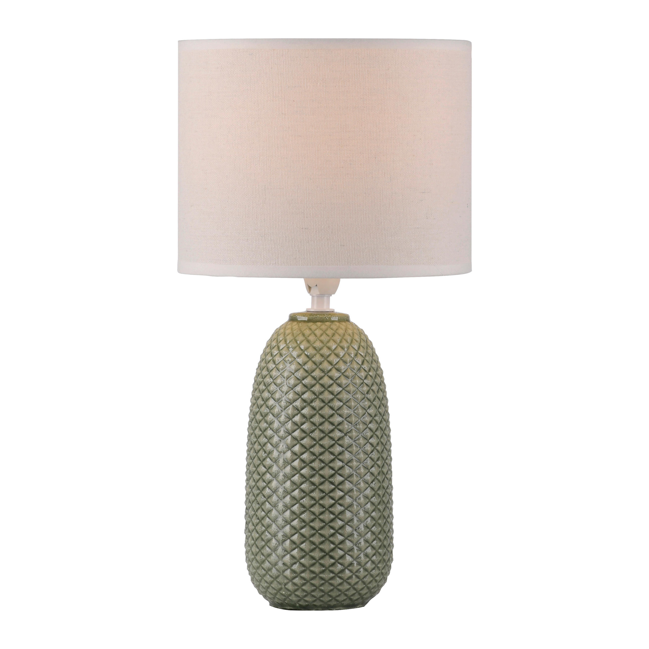 TISCHLEUCHTE PINE 20/20/38 cm  - Weiß/Grün, Design, Glas/Kunststoff (20/20/38cm)