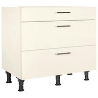 SCHUBKASTENUNTERSCHRANK 90/87/56 cm  in Magnolie  - Edelstahlfarben/Magnolie, MODERN, Holzwerkstoff/Metall (90/87/56cm) - Nobilia