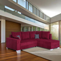 ECKSOFA Rot Cord  - Chromfarben/Rot, Design, Kunststoff/Textil (260/218cm) - P & B