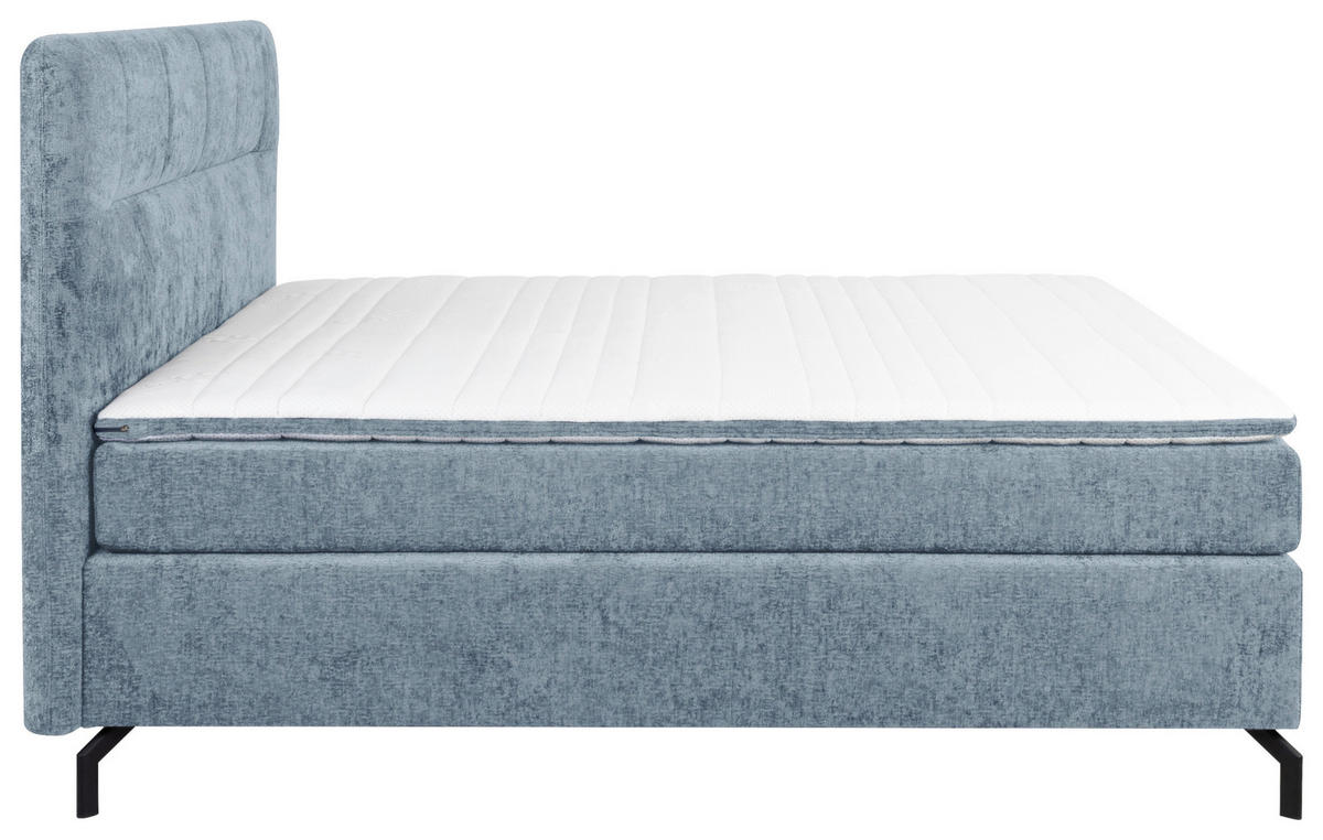 BOXSPRINGBETT 160/200 cm  in Hellblau  - Schwarz/Hellblau, Design, Textil/Metall (160/200cm) - Esposa