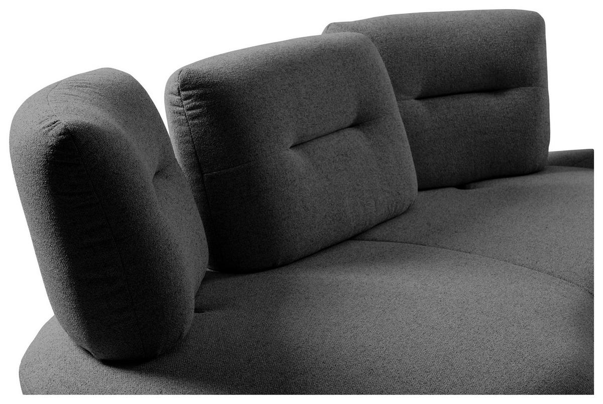 BIGSOFA Flachgewebe Anthrazit  - Anthrazit/Schwarz, Design, Textil/Metall (456/93/138cm) - Moderano