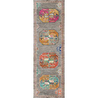LÄUFER Cortea Khamil 80/250 cm  in Grau, Türkis, Pink  - Türkis/Pink, LIFESTYLE, Kunststoff/Textil (80/250cm) - Lindorug