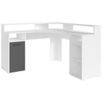 ECKSCHREIBTISCH 139/139/90 cm  in Anthrazit, Weiß  - Anthrazit/Weiß, KONVENTIONELL, Holzwerkstoff/Kunststoff (139/139/90cm) - MID.YOU