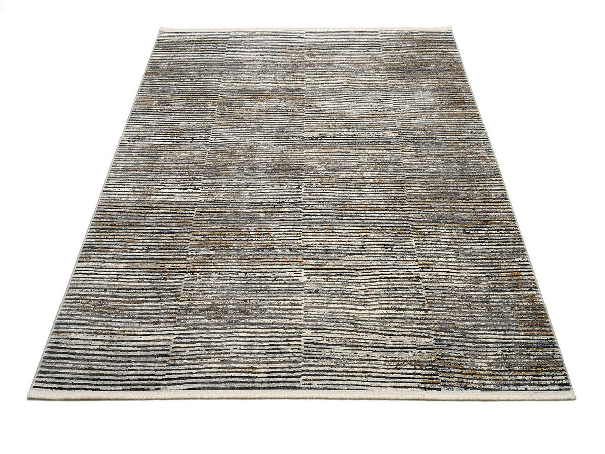 WEBTEPPICH 160/230 cm Colorado Stripe Schwarz, Beige  - Beige/Schwarz, Design, Textil (160/230cm) - Musterring