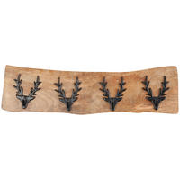 GARDEROBENLEISTE  in Mangoholz Schwarz, Naturfarben  - Schwarz/Naturfarben, Trend, Holz/Metall (4,5/50/14,5cm)
