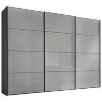 SCHWEBETÜRENSCHRANK 280/222/68 cm 3-türig Anthrazit, Hellgrau  - Anthrazit/Hellgrau, Design, Glas/Holzwerkstoff (280/222/68cm) - Moderano