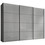SCHWEBETÜRENSCHRANK 280/222/68 cm 3-türig Anthrazit, Hellgrau  - Anthrazit/Hellgrau, Design, Glas/Holzwerkstoff (280/222/68cm) - Moderano