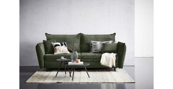 SCHLAFSOFA Chenille Olivgrün  - Schwarz/Olivgrün, KONVENTIONELL, Holz/Textil (238/99/108cm) - Carryhome