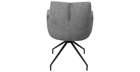 ARMLEHNSTUHL  in Schmiedeeisen Webstoff  - Schwarz/Grau, Design, Textil/Metall (58/89,5/64cm) - Novel