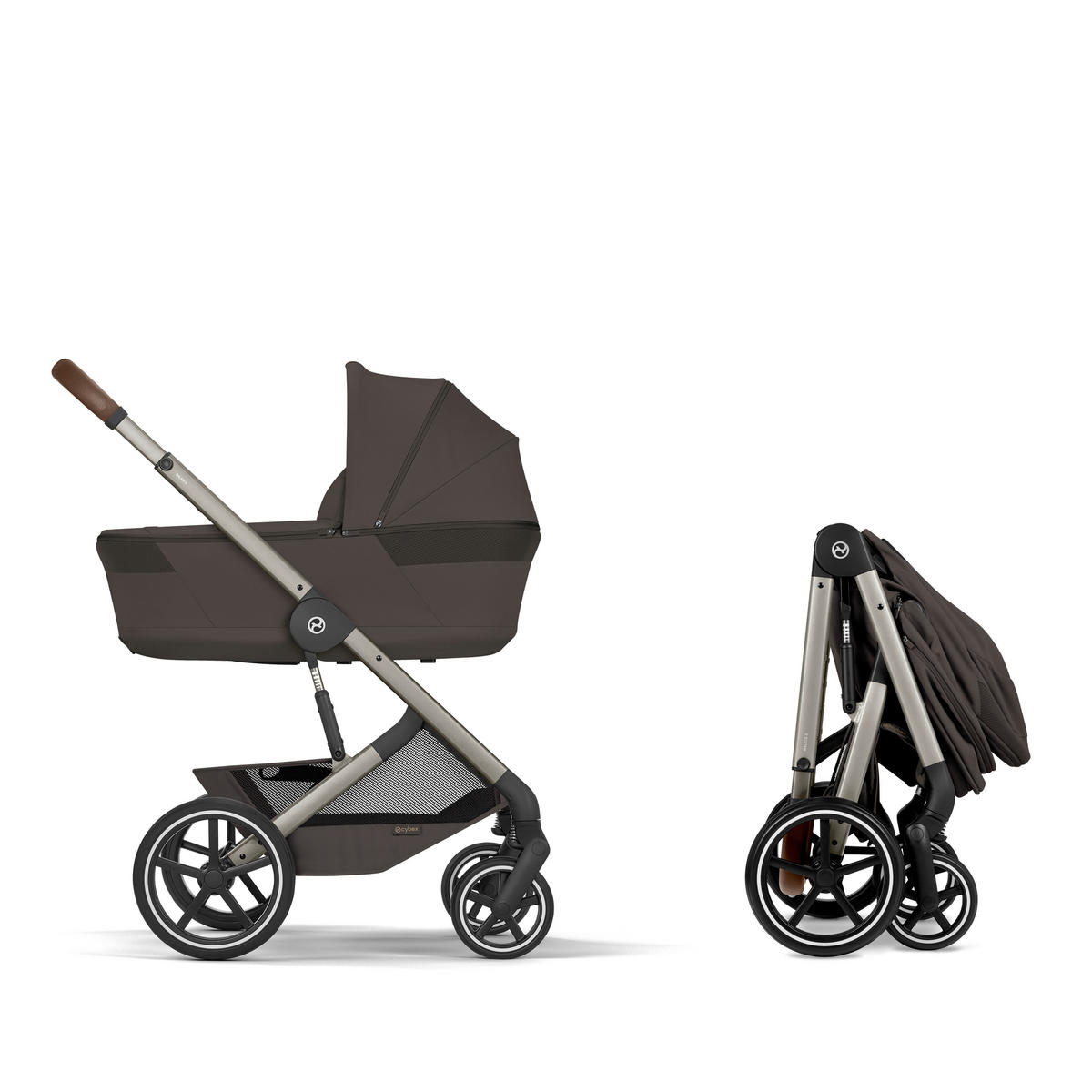 KOMBINIRANA DJEČJA KOLICA  Balios S Lux TPE inkl. Fold-Carrycot  - tamno smeđa/taupe, Basics, tekstil/metal (87/60/108cm) - cybex GOLD