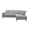 ECKSOFA in Chenille Silberfarben  - Silberfarben/Schwarz, Modern, Textil/Metall (261/200cm) - Livetastic