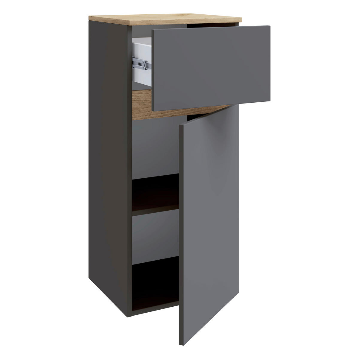 MIDISCHRANK 41/90/35 cm  - Honigeiche/Anthrazit, Trend, Holzwerkstoff (41/90/35cm) - MID.YOU