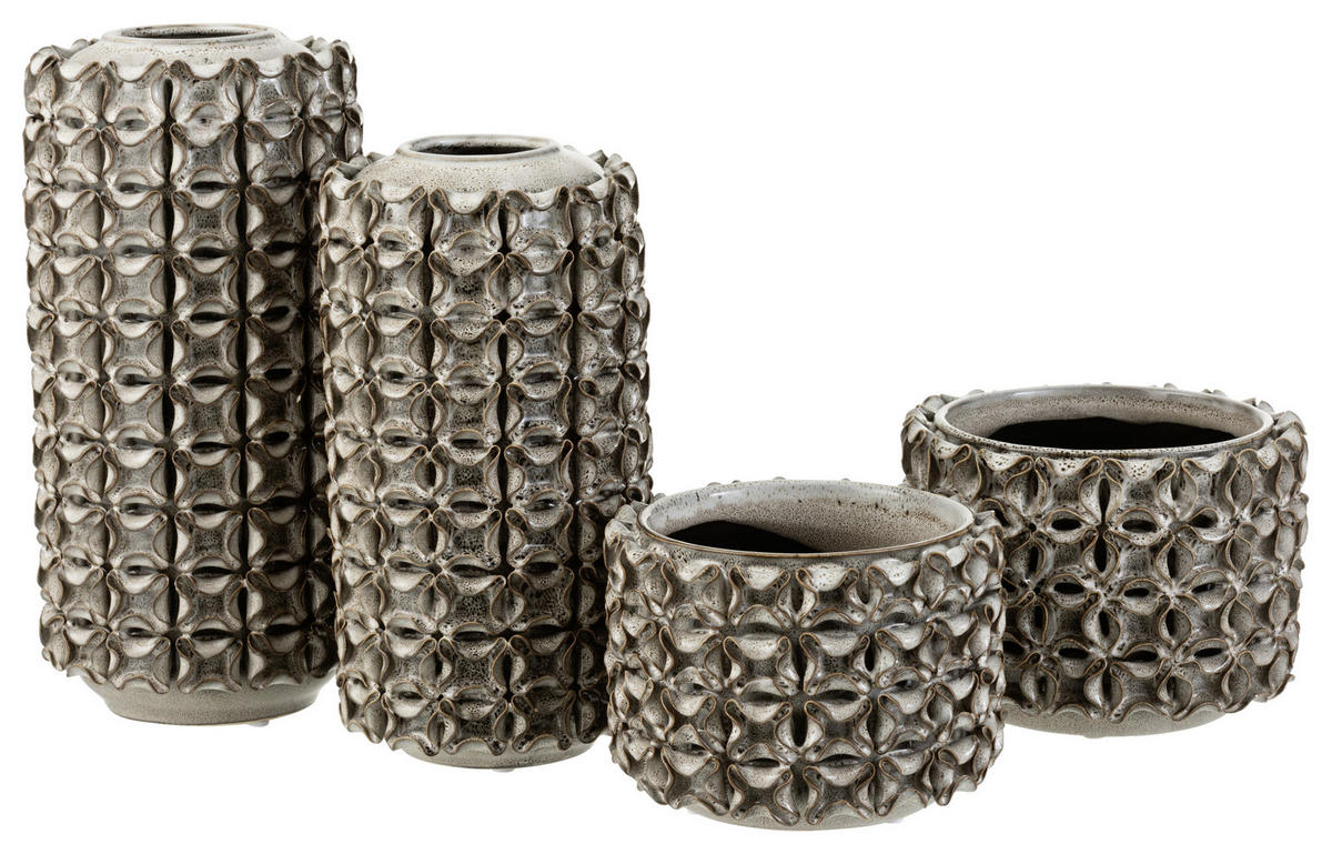 DEKOVASE  - Grau, Trend, Keramik (17/31cm)