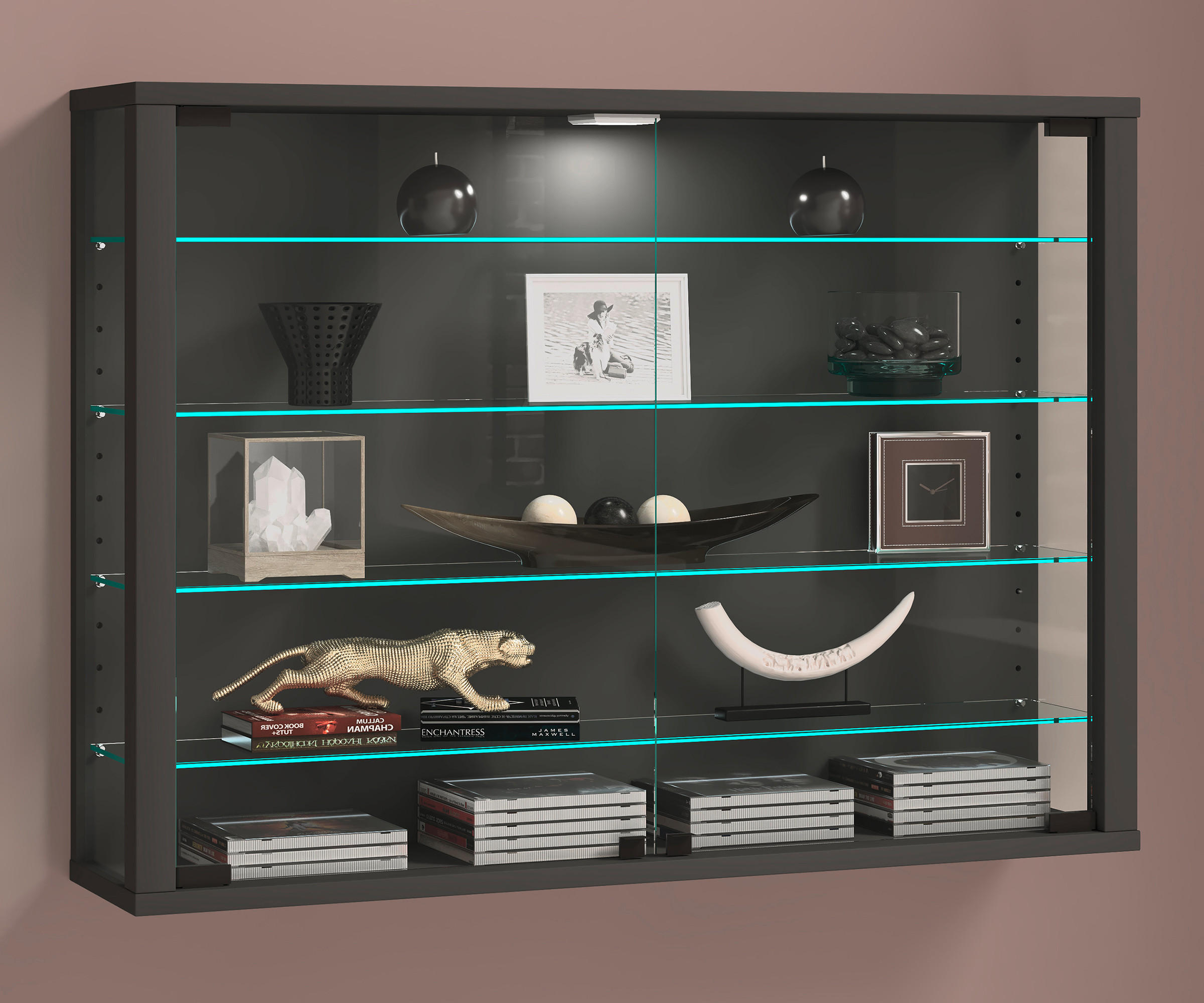 HÄNGEVITRINE in Anthrazit - Anthrazit, Design, Glas/Holzwerkstoff (83/60/18cm) - MID.YOU