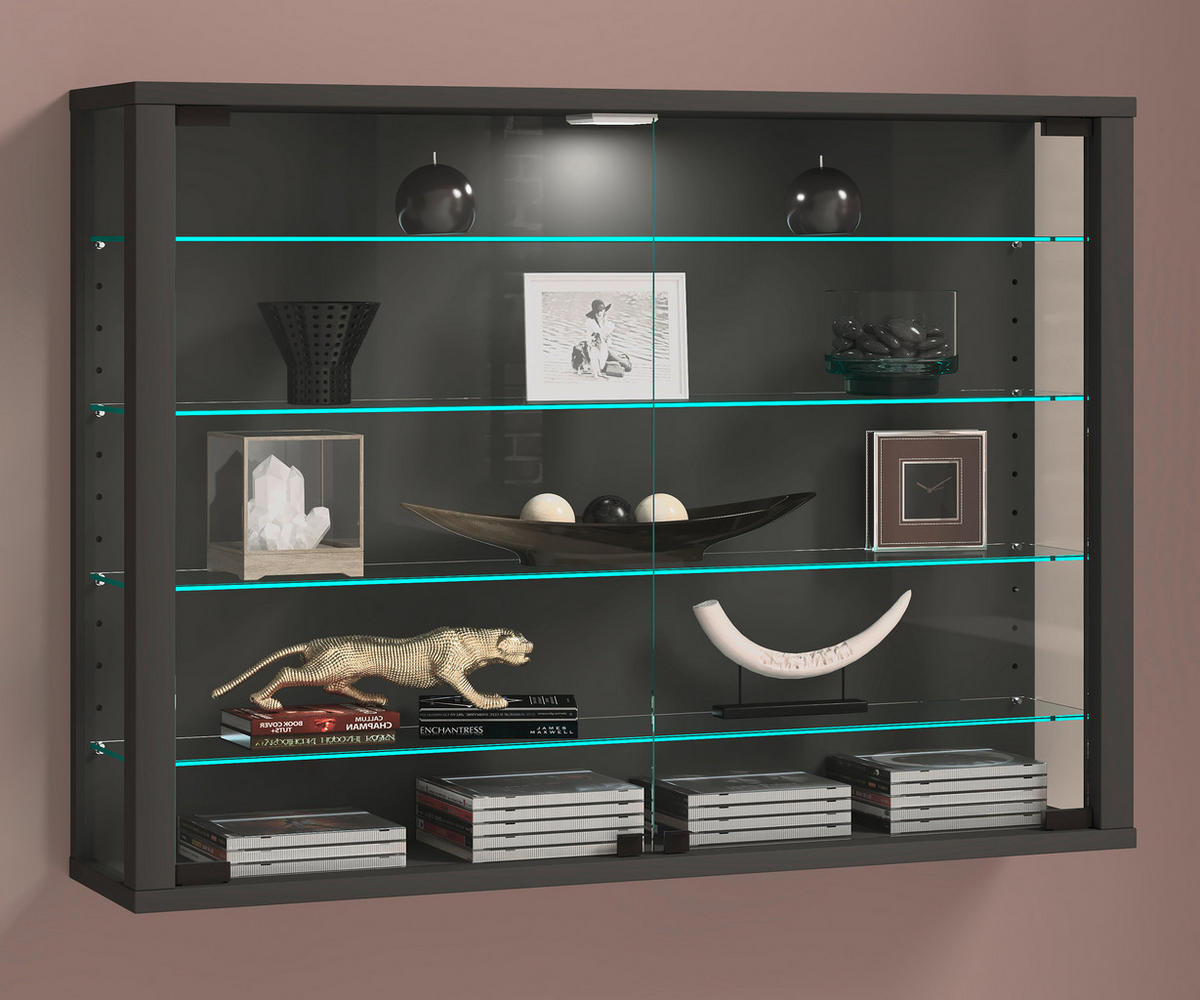HÄNGEVITRINE in Anthrazit  - Anthrazit, Design, Glas/Holzwerkstoff (83/60/18cm) - MID.YOU