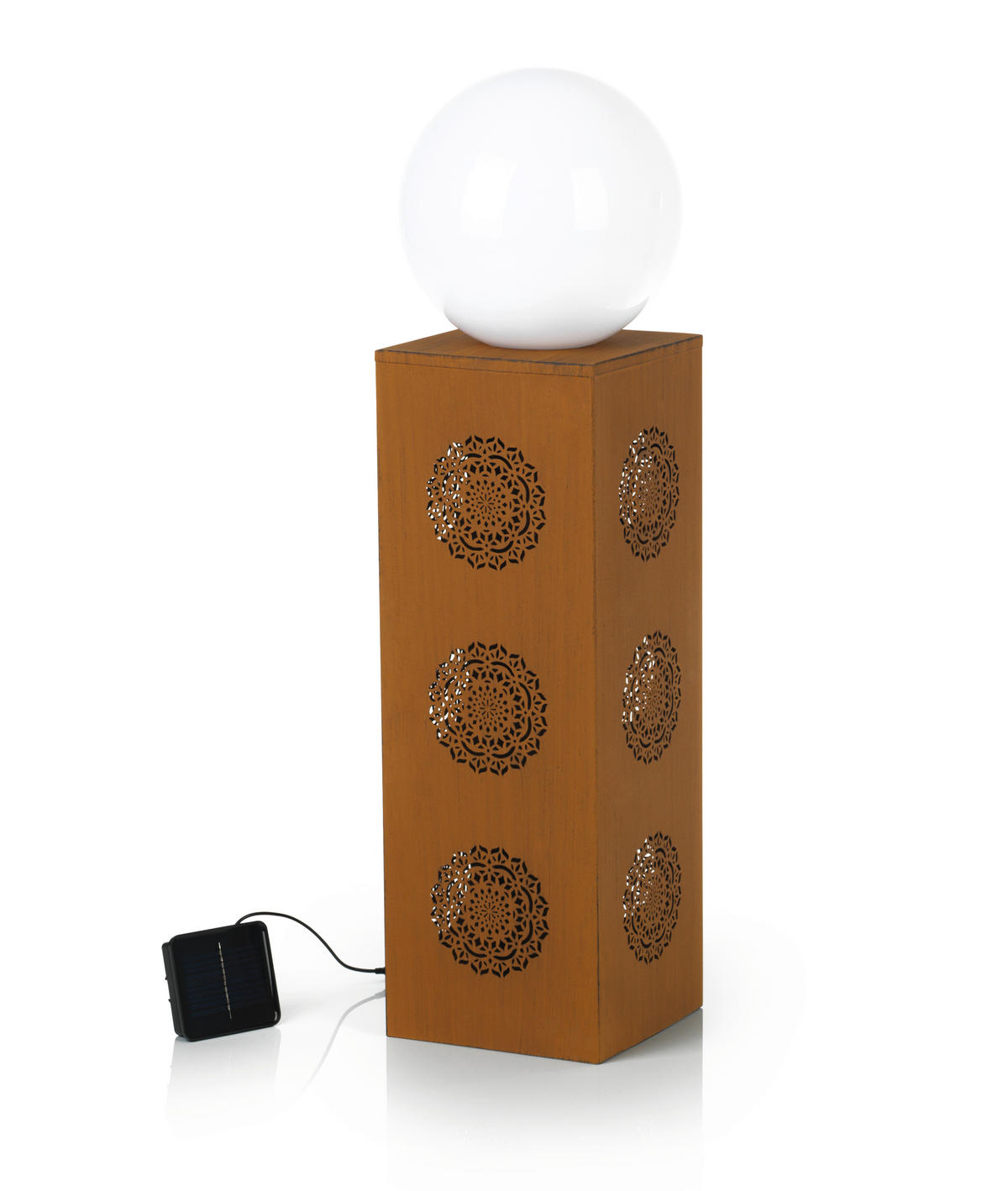 Dekosäule mit LED Beleuchtung - Rostfarben, LIFESTYLE, Metall (23/23/84cm)