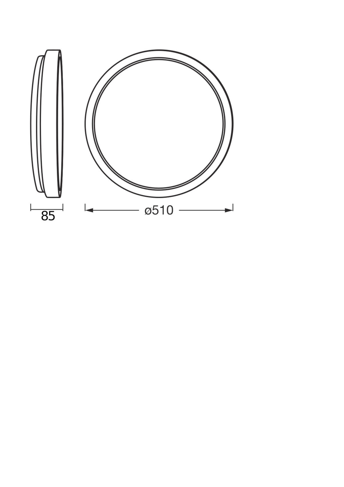 LED-DECKENLEUCHTE 51/8,5 cm  - Schwarz/Naturfarben, Natur, Holz/Kunststoff (51/8,5cm)