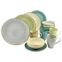 KOMBISERVICE NATURE COLLECTION Nature 16-teilig  - Sandfarben/Blau, Trend, Keramik - Creatable