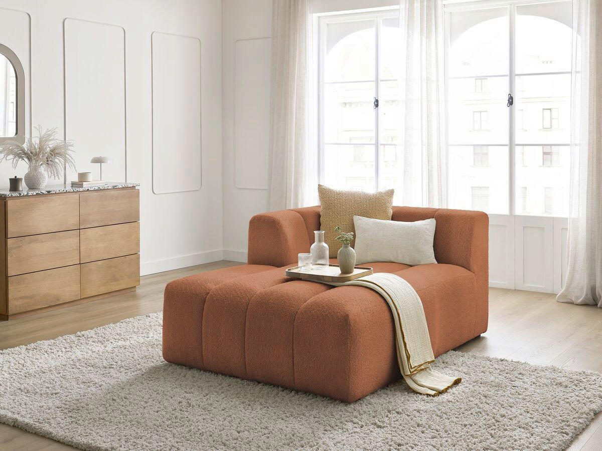 SOFAELEMENT ANNECY Bouclé Orange  - Schwarz/Orange, MODERN, Kunststoff/Textil (120/72/170cm)