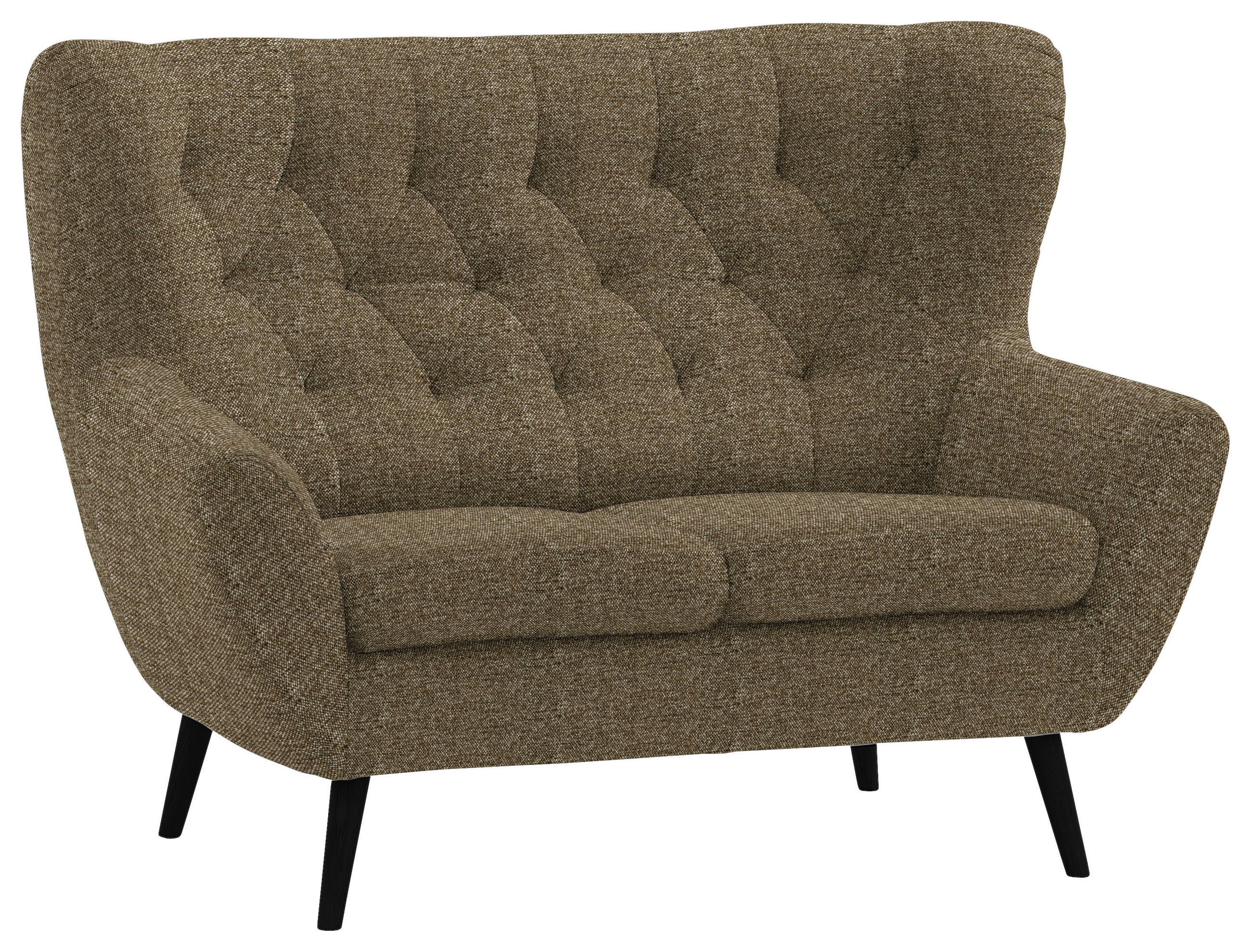 2-SITZER-SOFA Skagen in Webstoff Olivgrün  - Schwarz/Olivgrün, Design, Holz/Textil (137/101/95cm) - Stylife